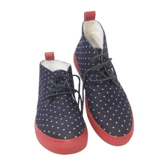 NWT $275 DEL TORO ALTO SUNBRELLA LEATHER DOT HIGH TOP CHUKKA SNEAKER US SIZE 18 - Picture 2 of 7